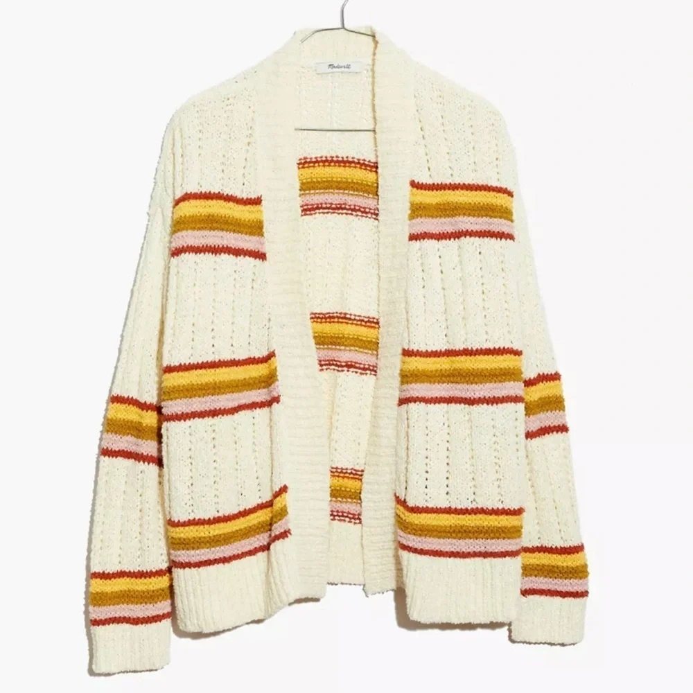 Madewell Striped Diaz Open Cardigan Large - Picture 7 of 7